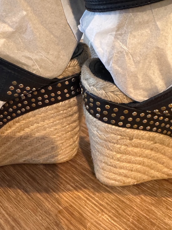 Alexander McQueen Black Studded Wedge Sandal - Picture 3 of 12